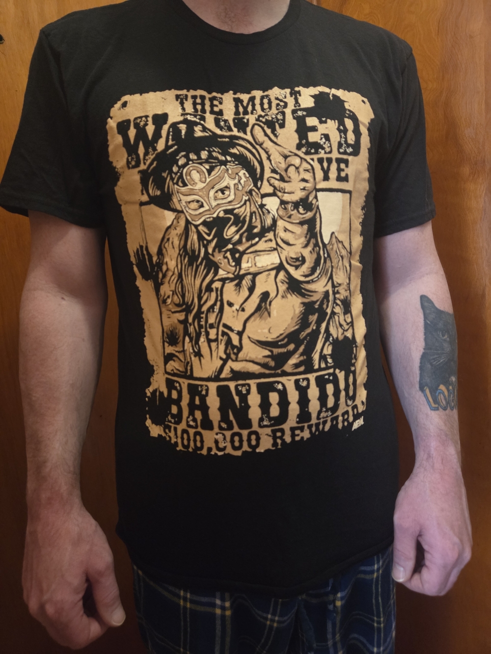 AEW Bandido Graphic Tee - Black with Tan Print
